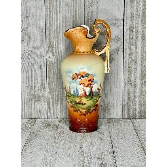 Vintage Hand Painted Porcelain Pitcher Stamped - Picture 1 of 11